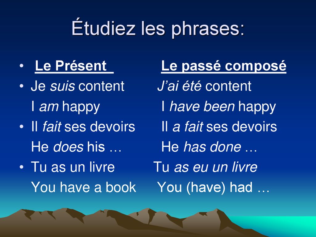 Le passé composé des verbes irreguliers ppt télécharger